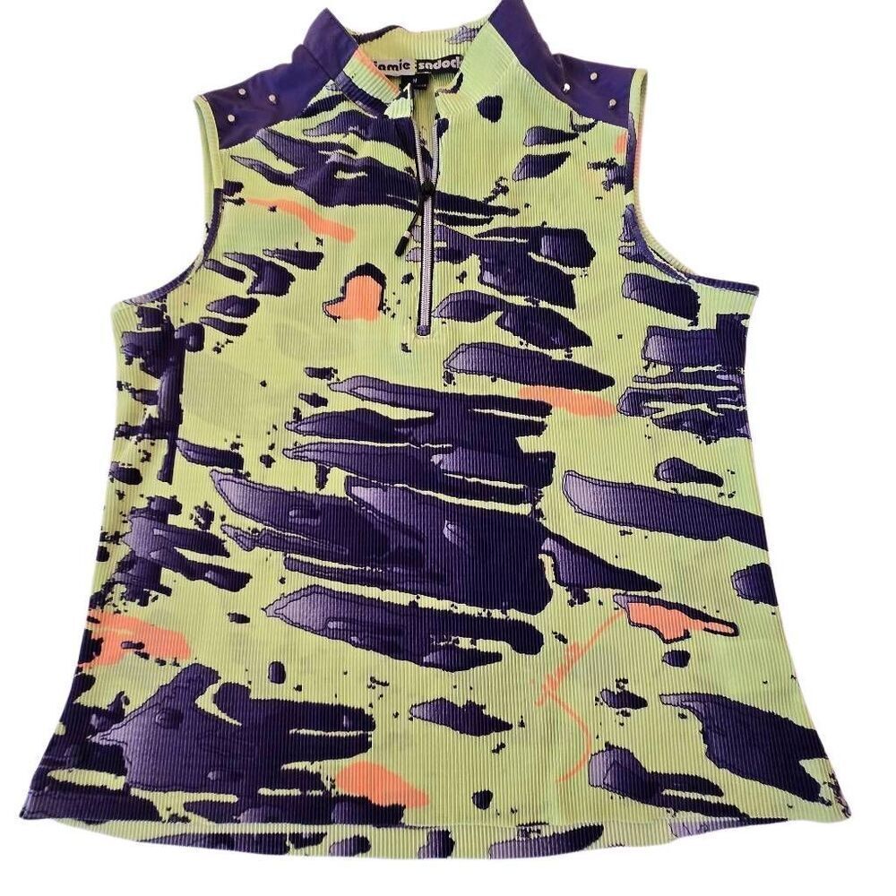 Jamie Sadock Womens Green Purple Sleeveless Athlete Golf Top Medium - Picture 5 of 10